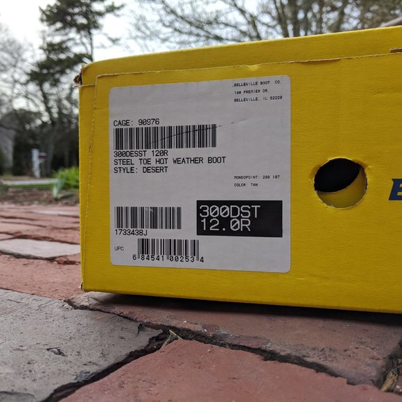 Belleville 300 DST Men's Steel Toe Hot Weather Boots Size 12.0R Desert - Picture 6 of 16